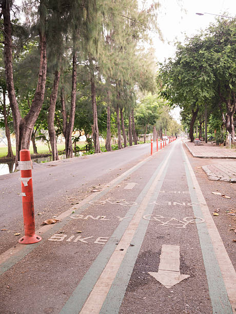 istock Bike lane sign 584582784
