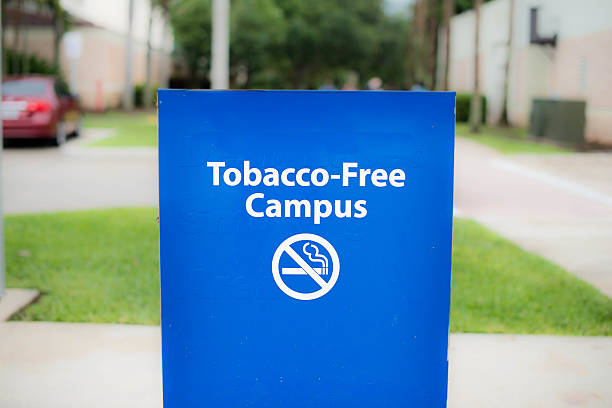 At schools and colleges these days smoking is prohibitted.  This sign reinforces the fact that tobacco products are no welcome on the property.