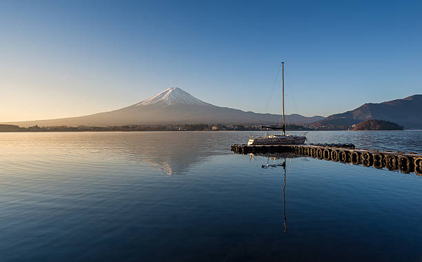 istock Mount Fuji in the early morning with reflection 584585294