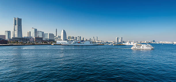 Panoramic view of Yokohama Minato Mirai 21 Area stock photo