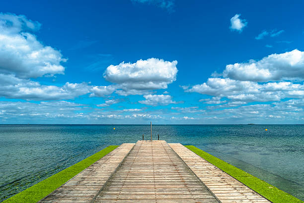 istock Wooden old pier at Baltic sea 584585760