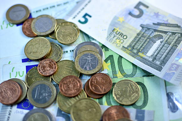 istock Different Close up EURO Bank note and currency 584586200