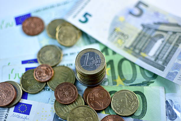 istock Different Close up EURO Bank note and currency 584586580