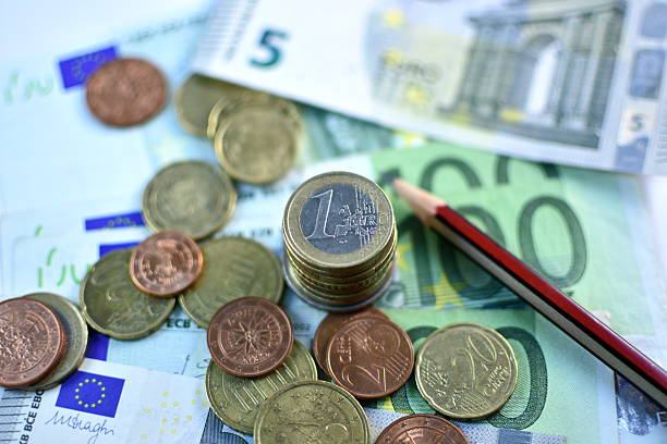 istock Different Close up EURO Bank note and currency 584586942