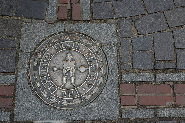 istock Freedom Trail sign in Boston 584591050