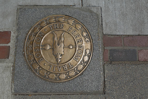 istock Freedom Trail sign in Boston 584591066
