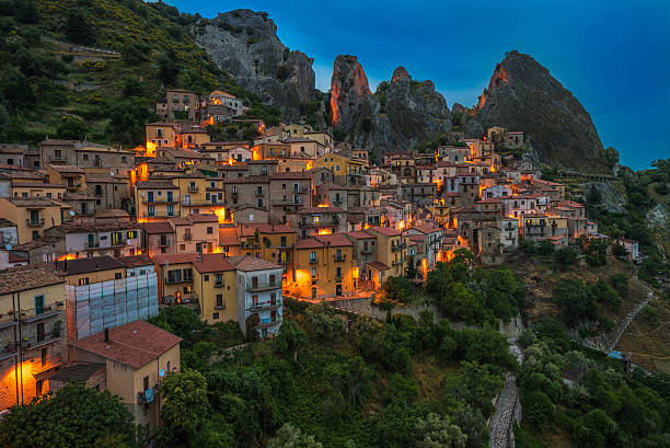 istock Castelmezzano at night, Basilicata, Italy 584591324