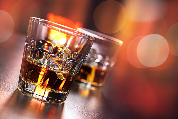 istock Glasses of whiskey on the bar 584594114