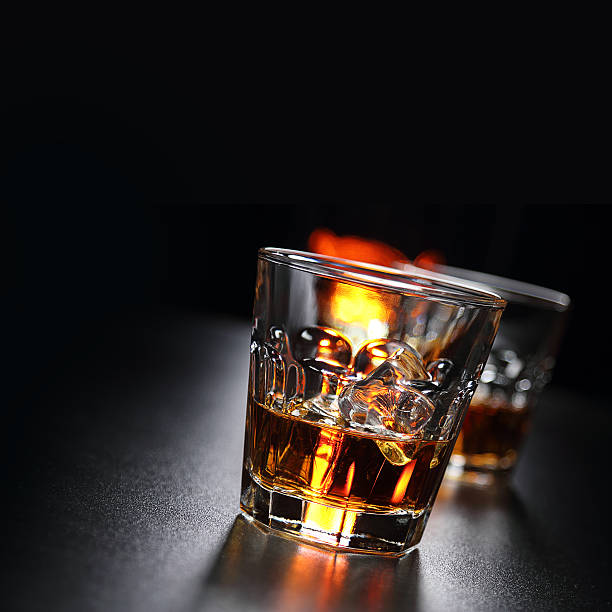 istock Glasses of whiskey on the bar 584594448