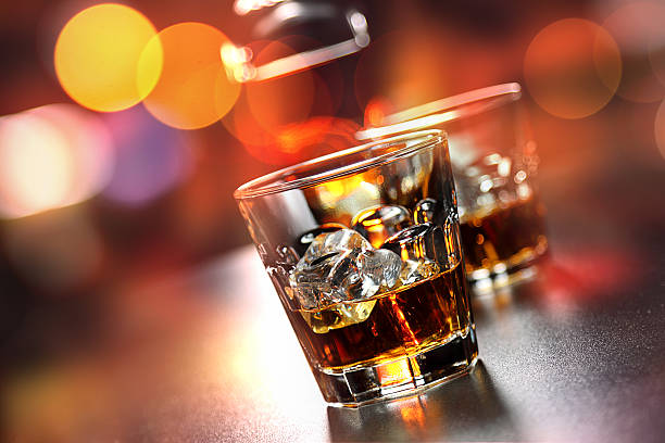 istock Glasses of whiskey on the bar 584594988