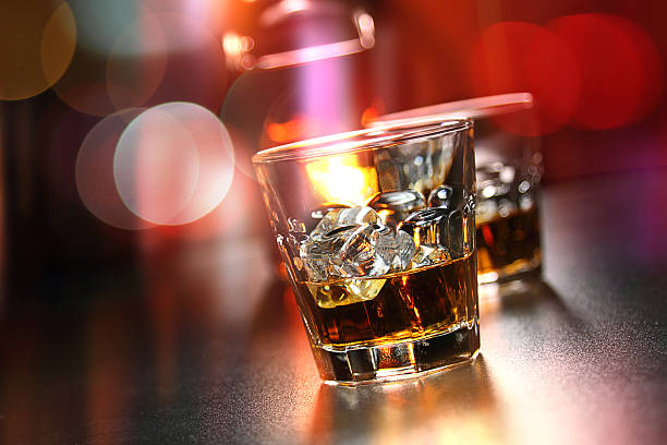 istock Glasses of whiskey on the bar 584595148