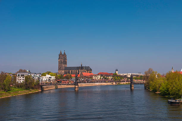 istock View on Magdeburg city and Elbe in Spring, Magdeburg, Germany 584596696