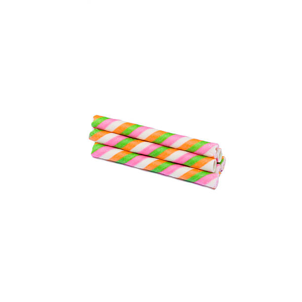 istock Colorful waffle stick isolated on white background 584597126
