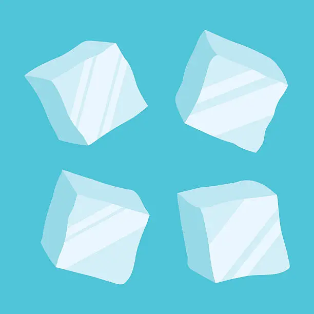 Vector illustration of Ice cubes vector set