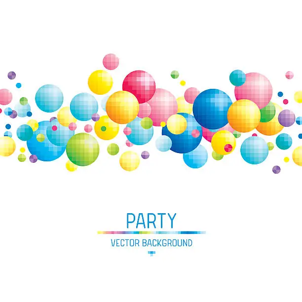 Vector illustration of Pixelated party background