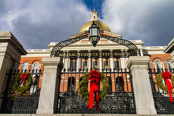 istock Massachusetts State House at Christmas 584601858