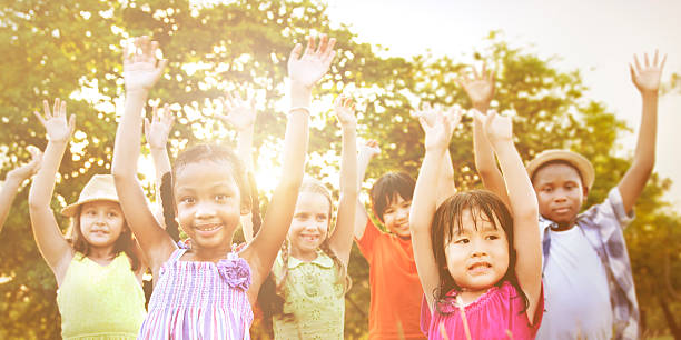 istock Children Outdoors Playing Cheerful Together Concept 584605796