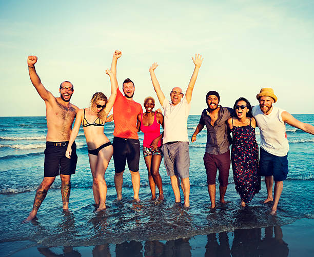 istock Friends Freedom Summer Beach Vacations Concept 584610702