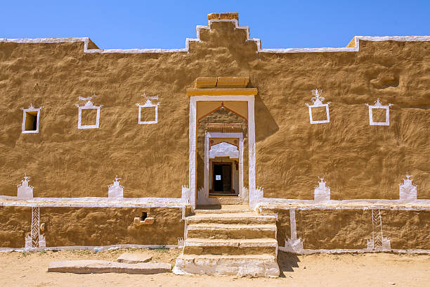 Traditional house in Kuldhara abandoned village near Jaisalmer stock photo
