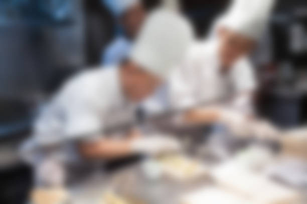 istock Blurry of Chef in hotel or restaurant kitchen 584748846