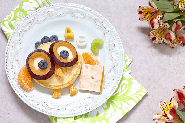 istock Owl pancakes for kids breakfast 584749586