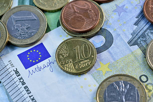 istock Different Close up EURO Bank note and currency 584750876