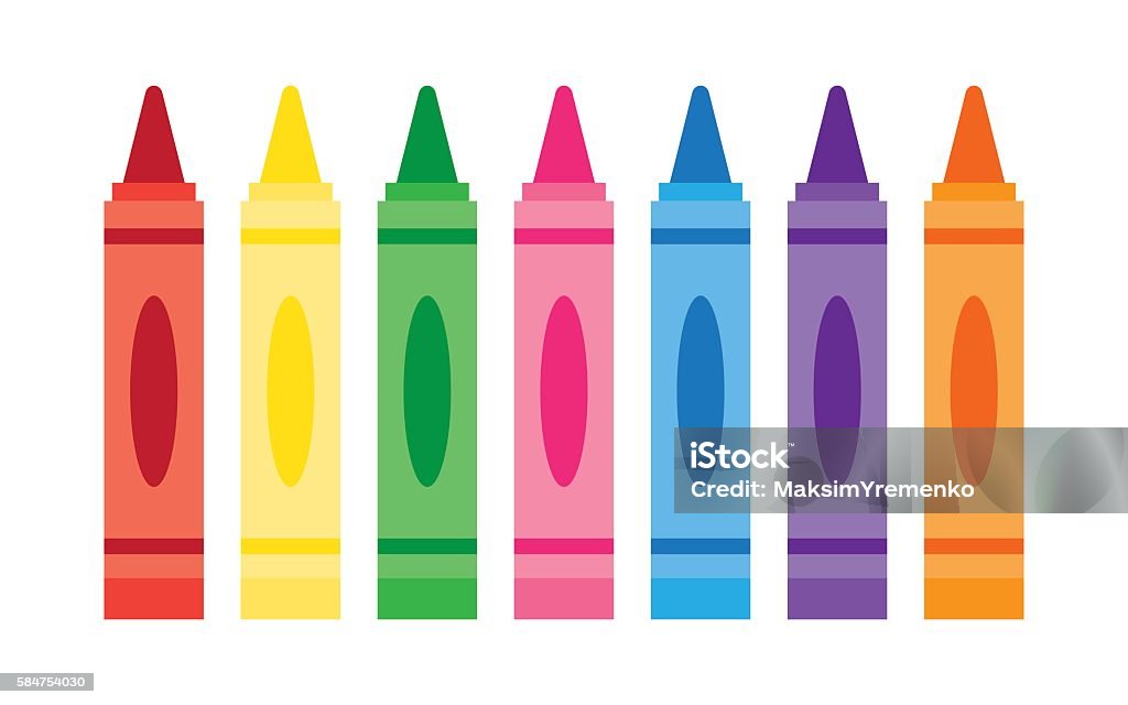  Ilustración de Crayones De Colores De Cera y más Vectores Libres de Derechos de Lápiz de color