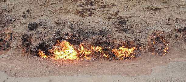 istock Yanar Dag burning mountain in Azerbaijan near Caspian sea 584755324