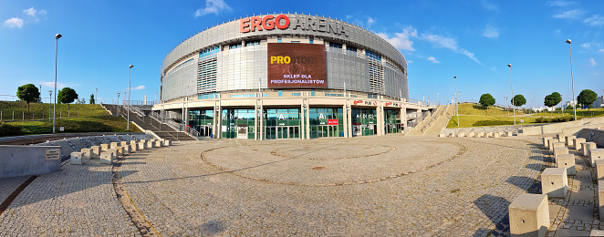 Sopot, Poland - July 28, 2016: Ergo Arena - sports and entertainment hall can host up to 15000 people. Hall is the venue of many international matches and concerts.