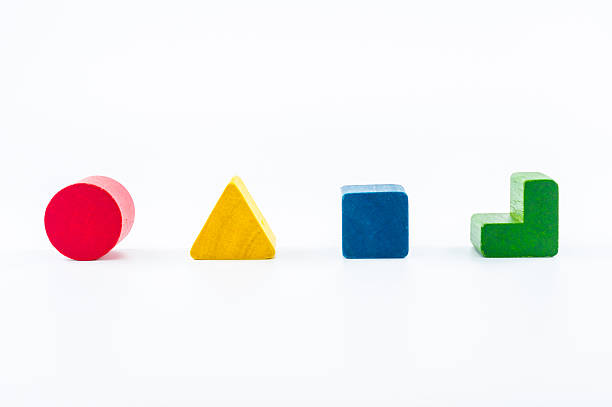 wooden blocks shape sorter toy isolated on white background