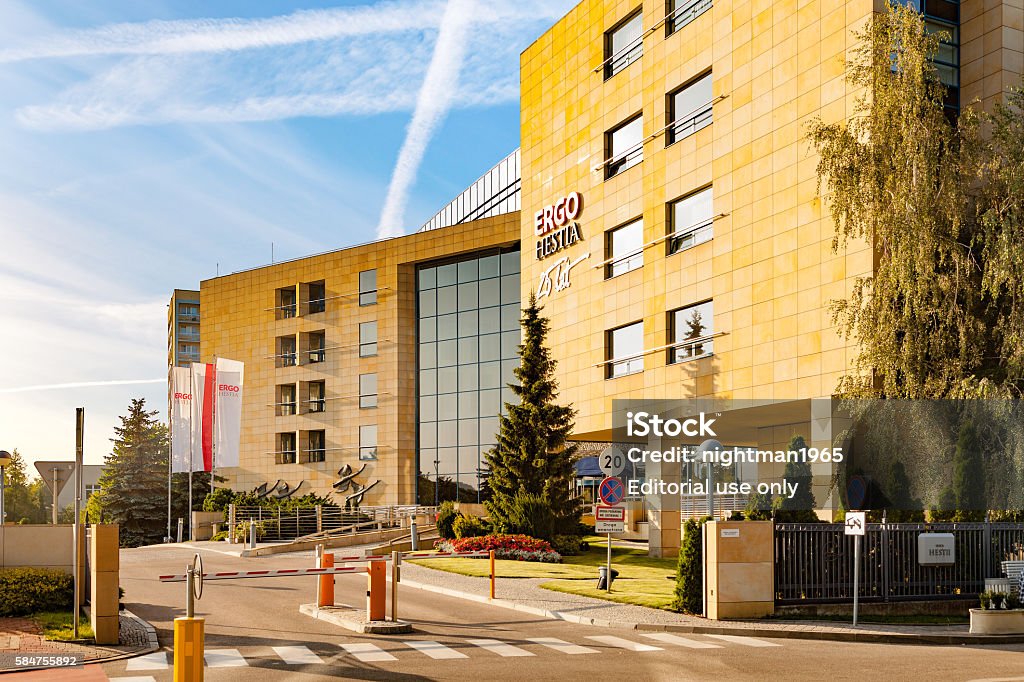 Insurance agency in Sopot Sopot, Poland - July 25, 2016: Ergo Hestia - Polish group of insurance companies based in Sopot, in existence since 1991.  Architecture Stock Photo