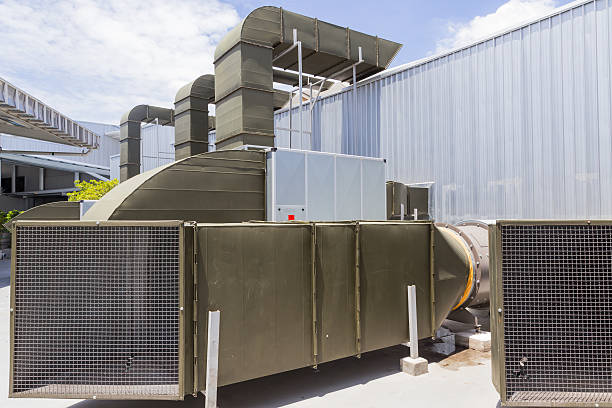 istock large air ventilation system outdoor top of building. 584756092