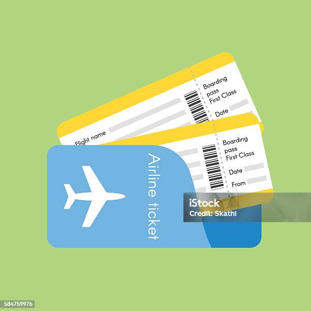 Vektorillustration Von Flugtickets Stock Vektor Art und mehr Bilder von Flugtickets - Flugtickets, Ticket, Fliegen