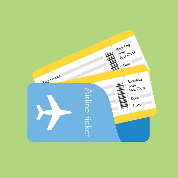 Vector illustration of airline tickets. Vector illustration of airline tickets. Flat style. air ticket stock illustrations
