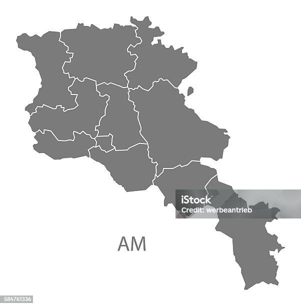 Grey Map of Armenia