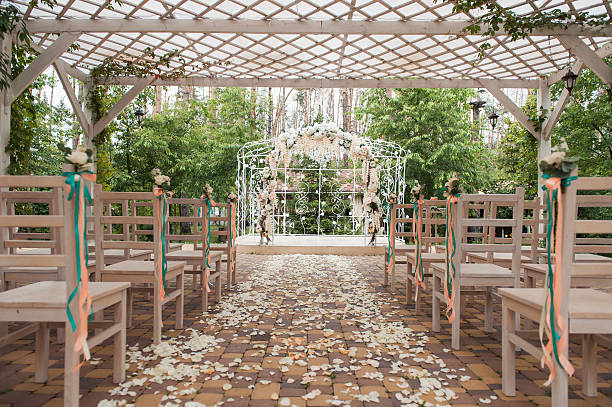 chair set for wedding or another catered event