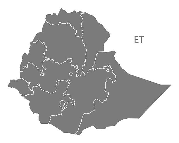 エチオピア地域 地図灰色 - silhouette ethiopia map cartography点のイラスト素材／クリップアート素材／マンガ素材／アイコン素材