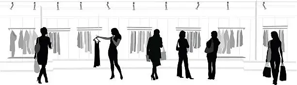 Vector illustration of Clothes Shopping Mall