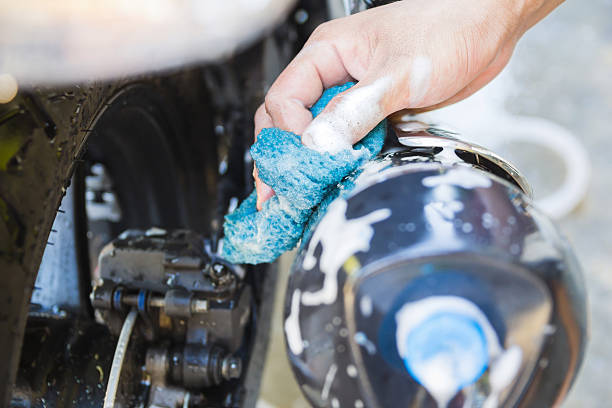 istock washing intake of motorcycle 584766838