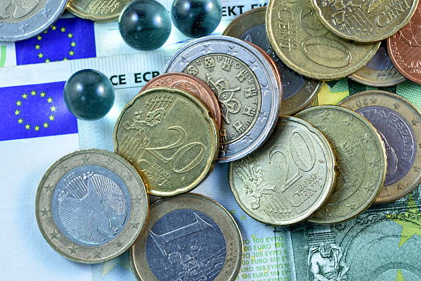 istock Different Close up EURO Bank note and currency 584768488