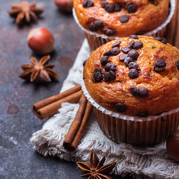 istock Homemade chocolate chip muffins for breakfast 584770388