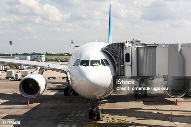 Passenger Aircraft In Orly Paris International Airport Stock Photo - Download Image Now