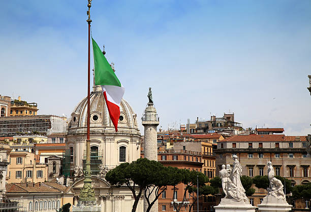 istock Traian column and Santa Maria di Loreto in Rome, Italy 584772368