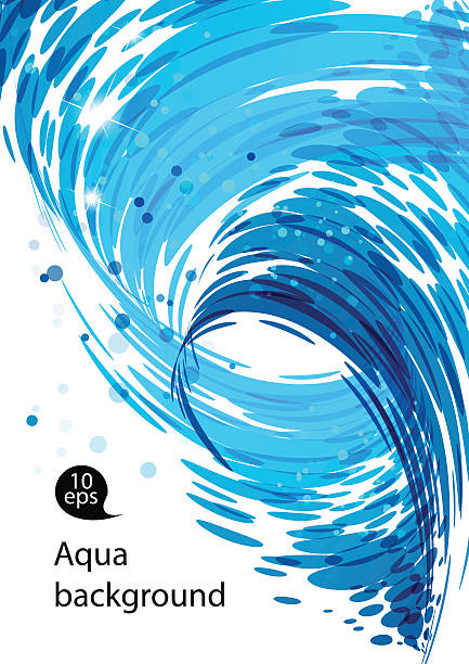 Agua que fluye, fondo azul abstracto - ilustración de arte vectorial