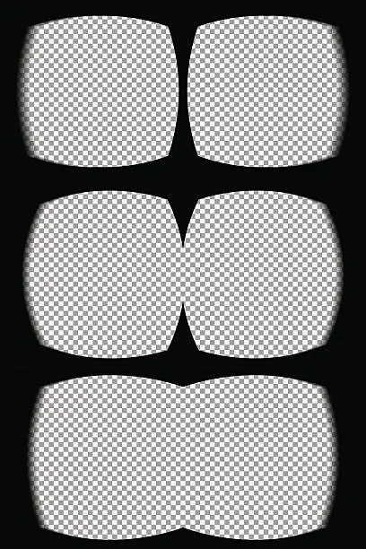 Vector illustration of Three vr helmet overlays