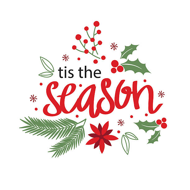 рождественская открытка с дизайном венков - poinsettia christmas wreath flower stock illustrations