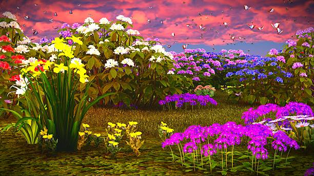istock Summer wildflowers on meadow 3d rendering 584776292