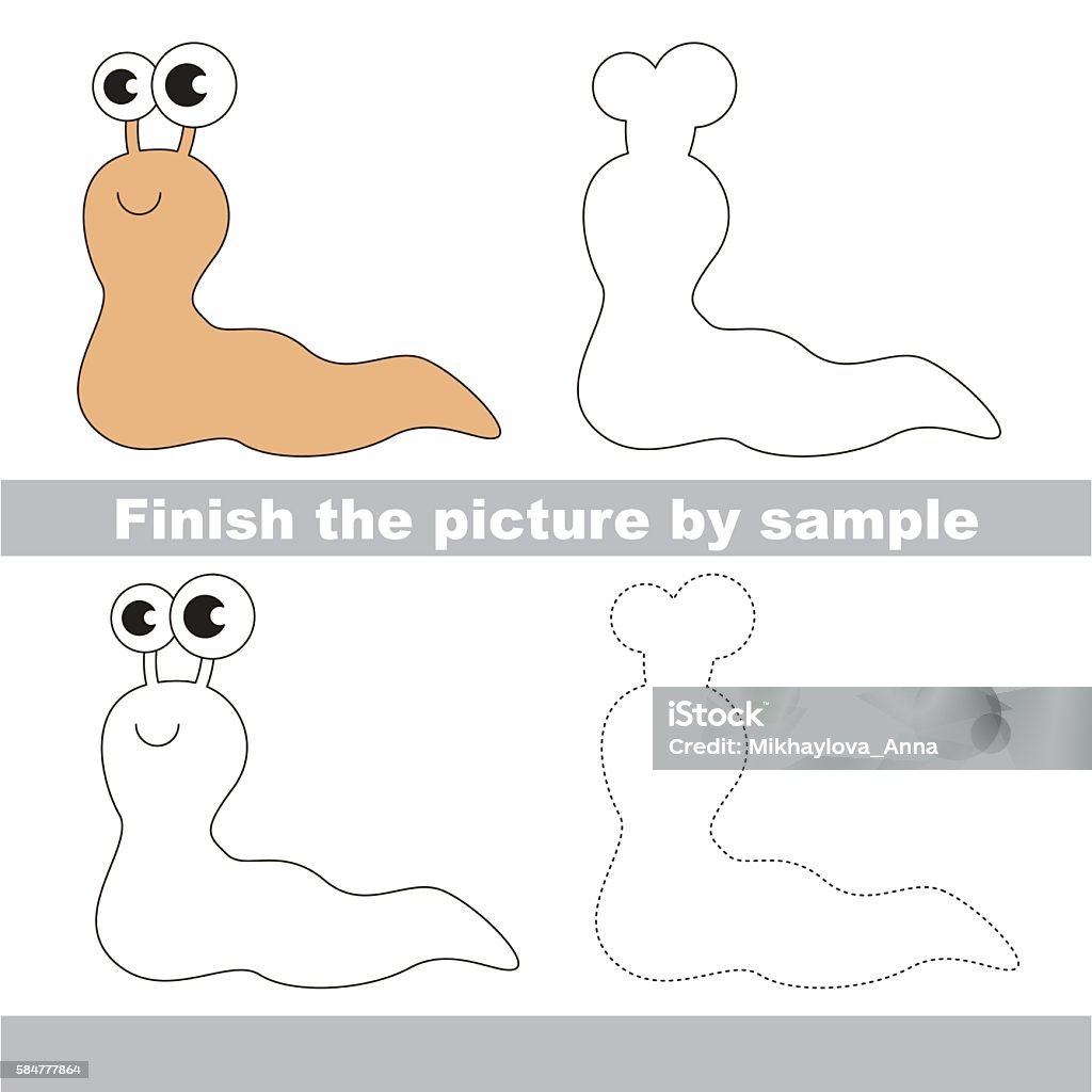 Slug Worksheet Small Slug Drawing Worksheet Stock Illustration - Download Image Now ...