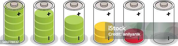 Isometric Batteries Stock Illustration - Download Image Now - Battery, Isometric Projection, Full