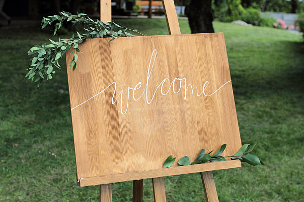 istock Wooden easel with a board. 584779870